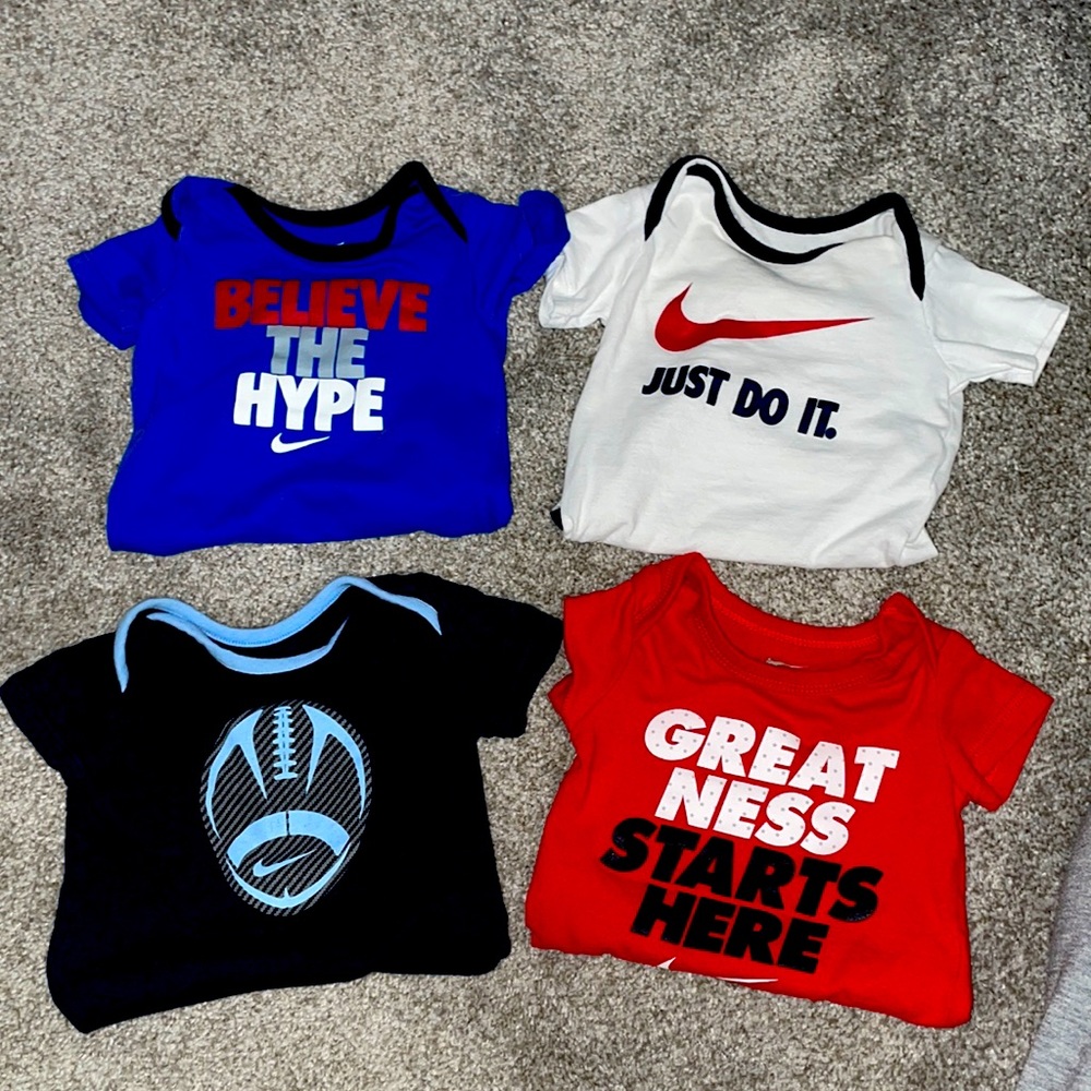 0-3m boy Nike onesies